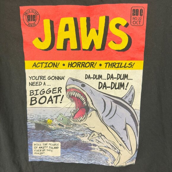Jaws Comic Graphic Tee Medium American Classics Action Horror Thrills Shark - Picture 3 of 6